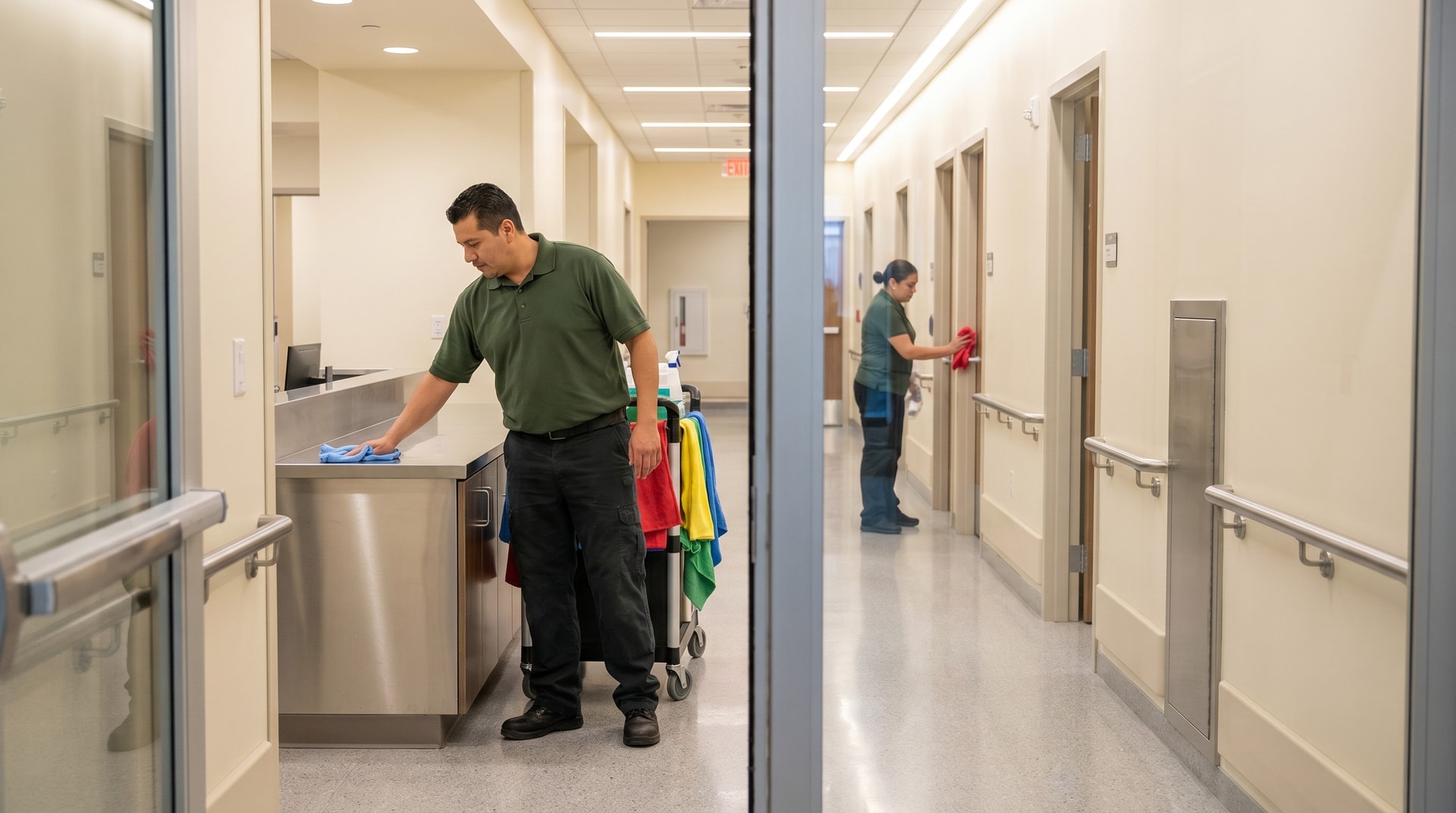 Pristine Cleaning Solutions team cleaning a medical clinic in Aurora, Colorado