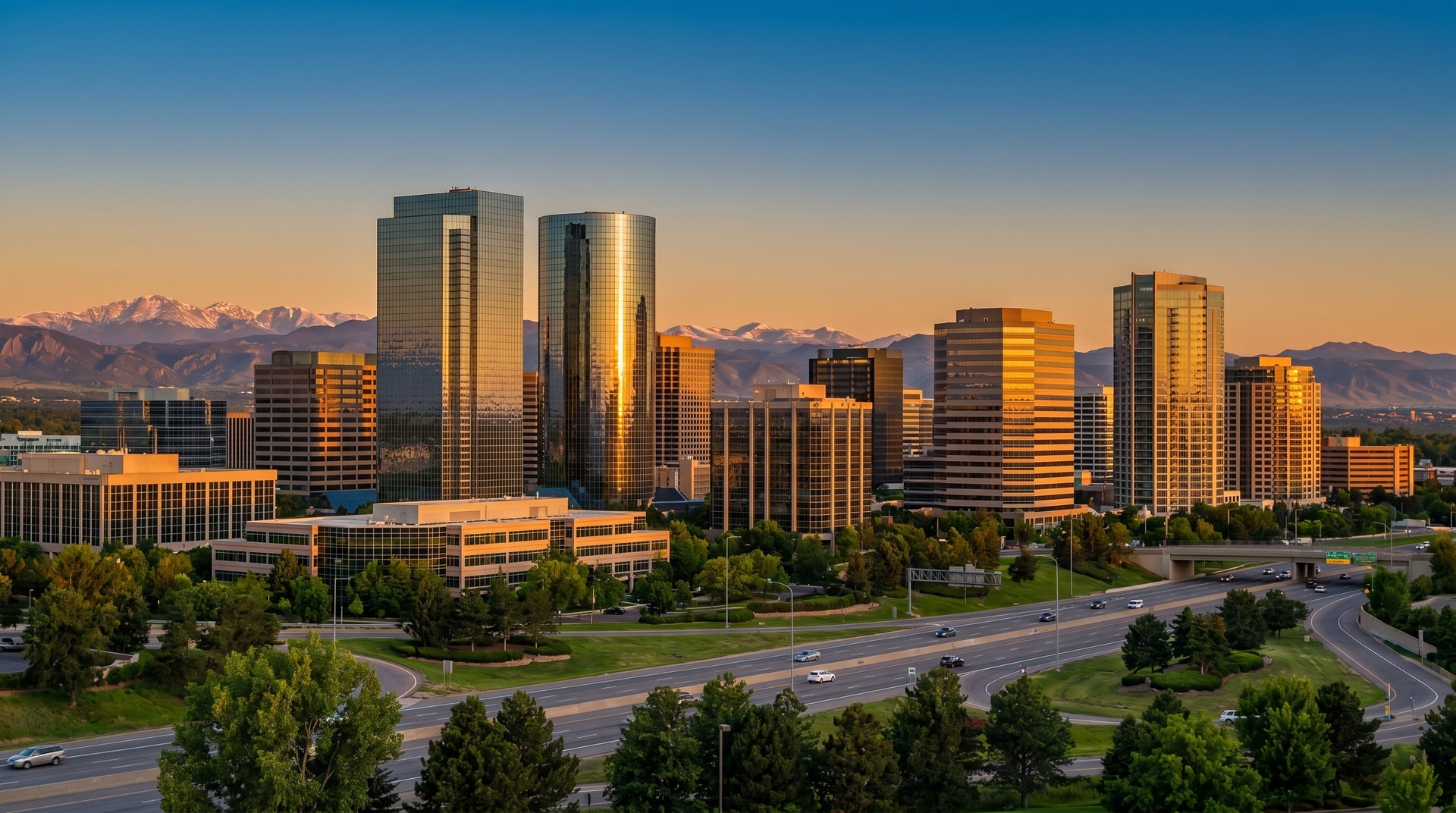 Commercial cleaning in Centennial, Colorado — Denver Tech Center skyline and the Front Range