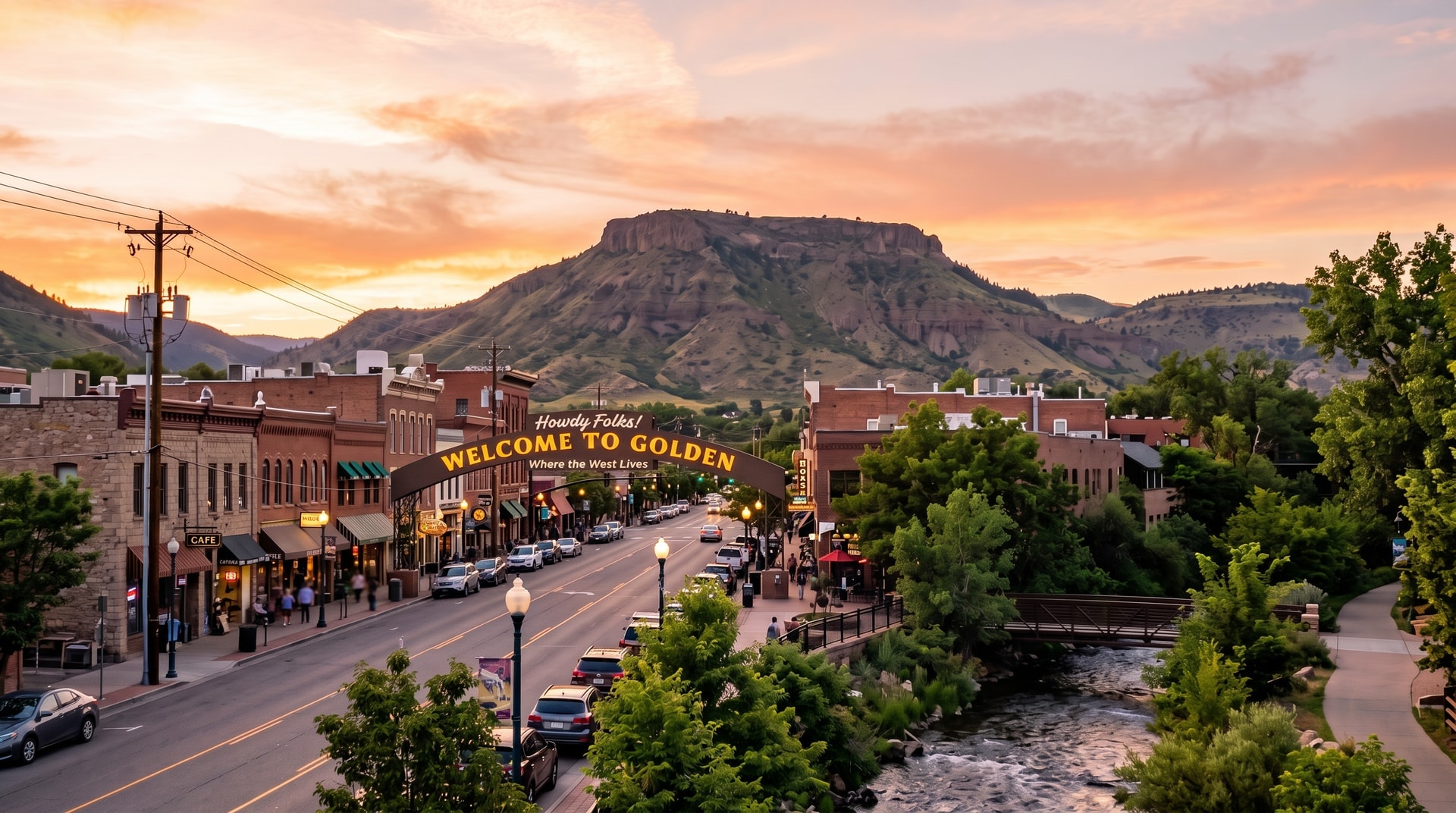 Commercial cleaning in Golden, Colorado — Washington Avenue with Table Mountain behind