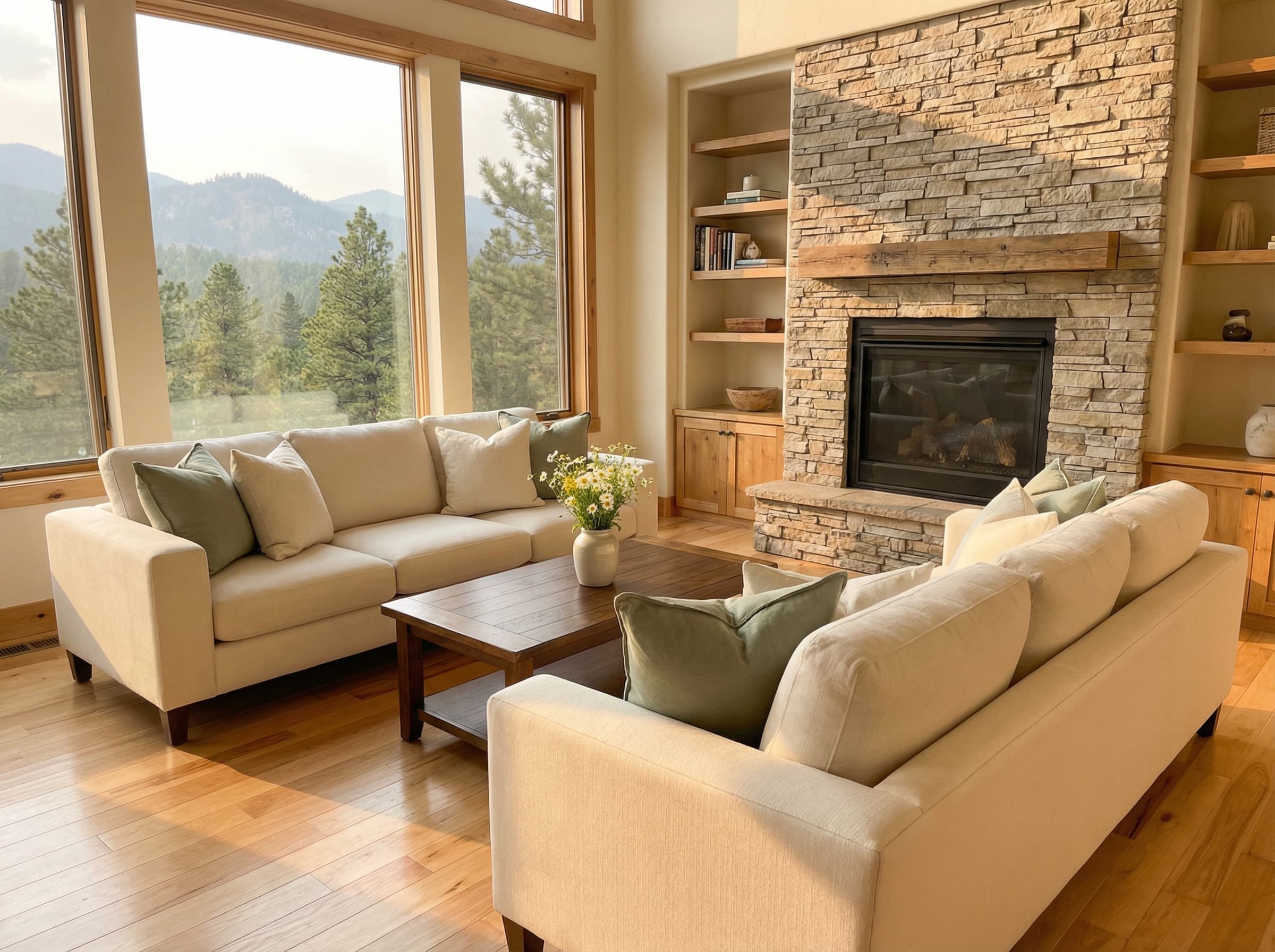 Clean and fresh living room in Denver home